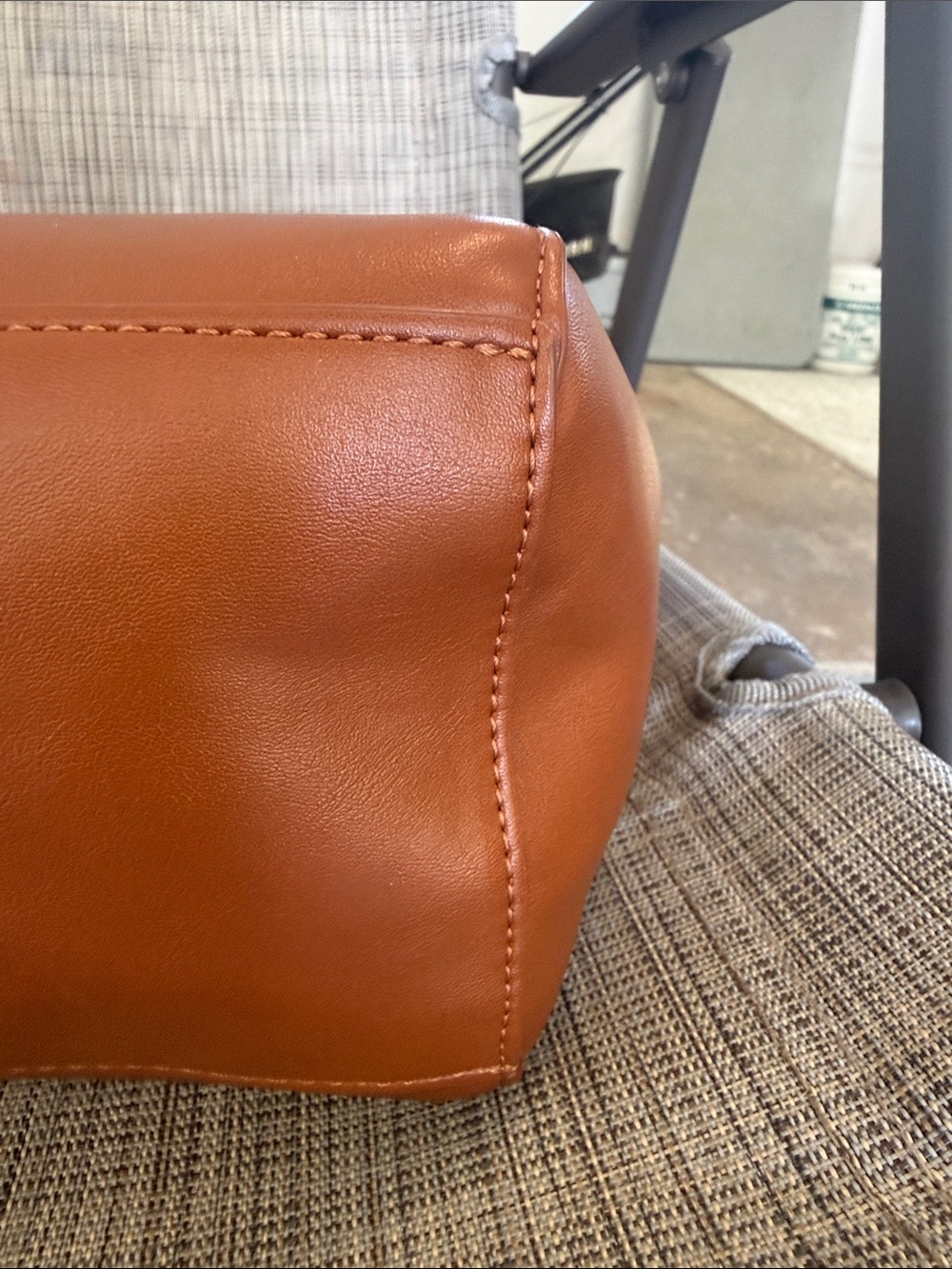 GAP Leather Tote in Warm Cognac Brown - Picture 7 of 11